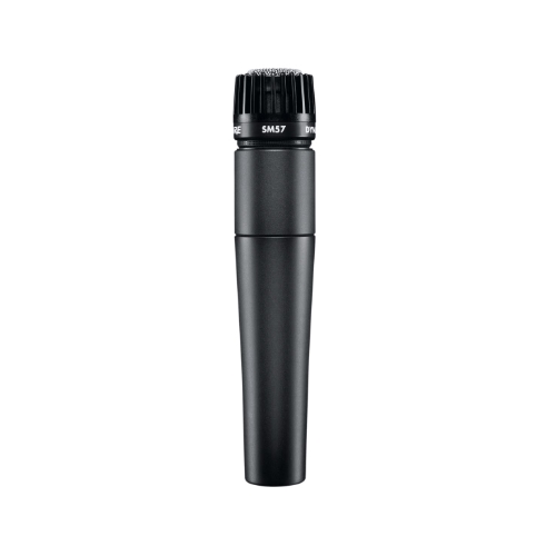 Shure SM57 dynamic instrument microphone for guitar amps snare drums and more